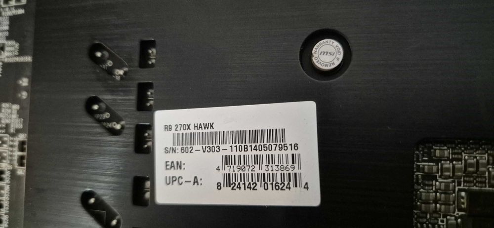 placa video MSI R9 270X OC HAWK 2GB Video DDR5 256 BIT