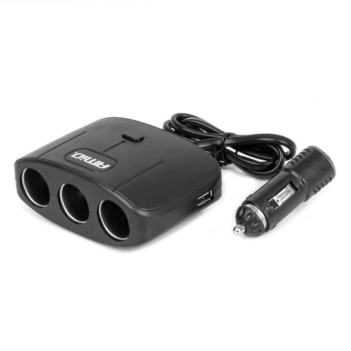 разклонител за запалка с зарядно устройство 2x usb-a on/off 12v ...