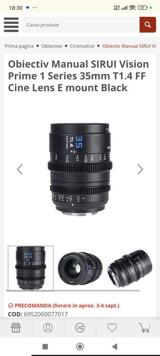 Schimb Obiectiv 35mm 1.4 full frame