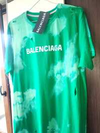мъжки  тениски Balenciaga ,зелена маркова тениска първи клас