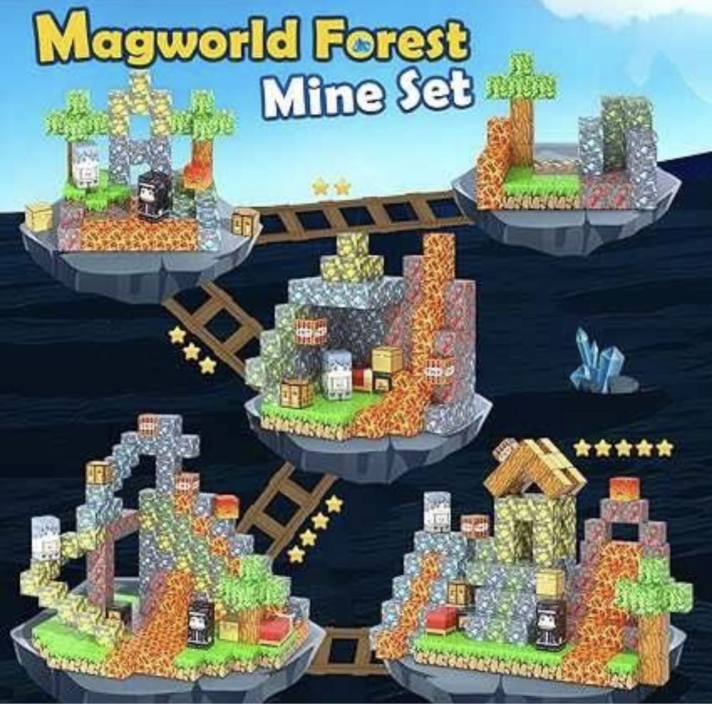 Голям комплект Магнитни кубчета Майнкрафт 122 броя Minecraft Magnetic