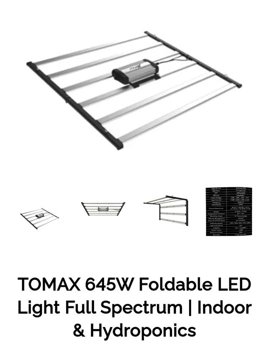 TOMAX 645W LED Light
TOMAX 645W LED Light Full Spectrum - grow and bl