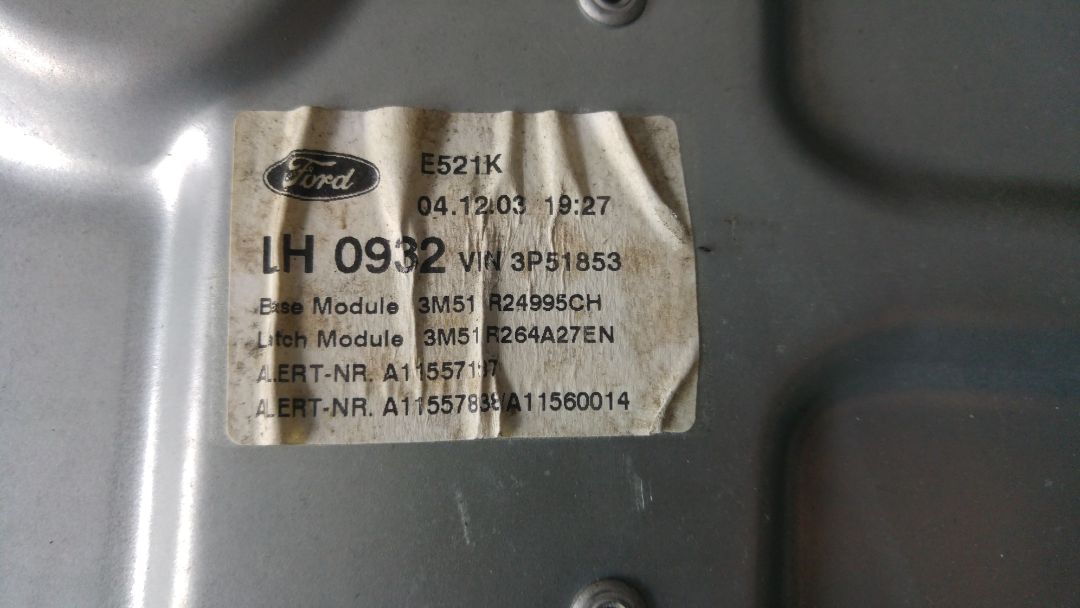 macara manuala stanga spate ford c-max 3m51r24995ch