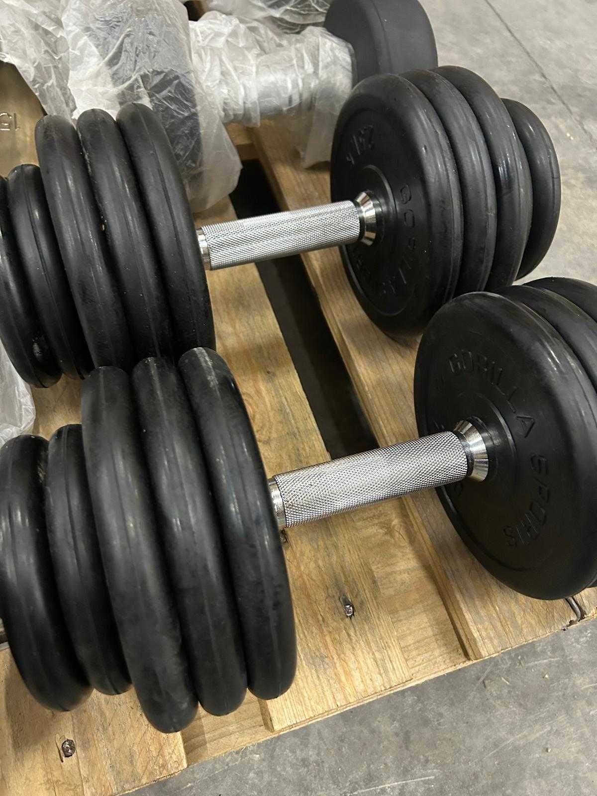 Set gantere reglabile, din fier cauciucat 45 kg : 2 x 22,5KG