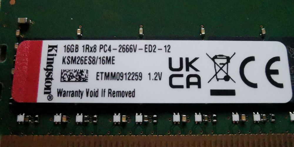 памет RAM Kingston 32Gb (16GB x2) DDR4 2666 UDIMM, ECC unbuffered