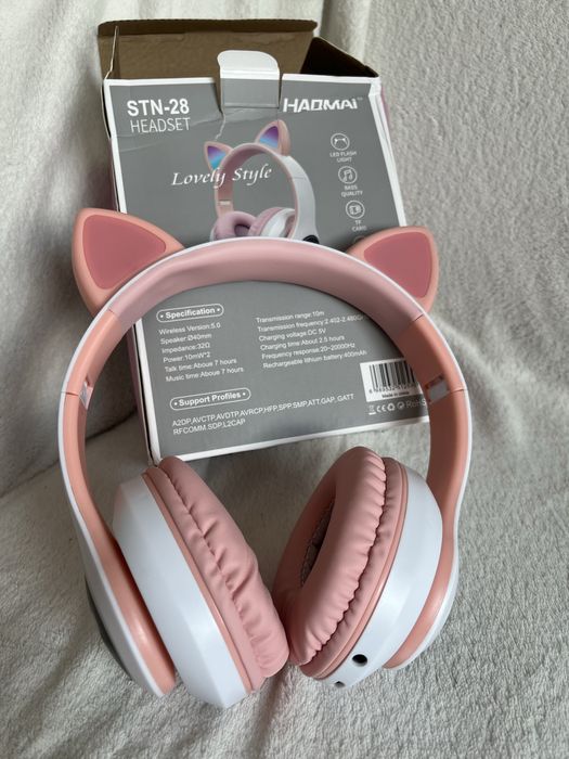 Casti bluetooth urechi de pisica