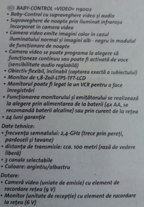 Monitorizare video bebelusi