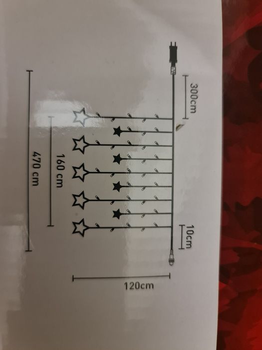Perdea luminițe cu steluțe nou în cutie