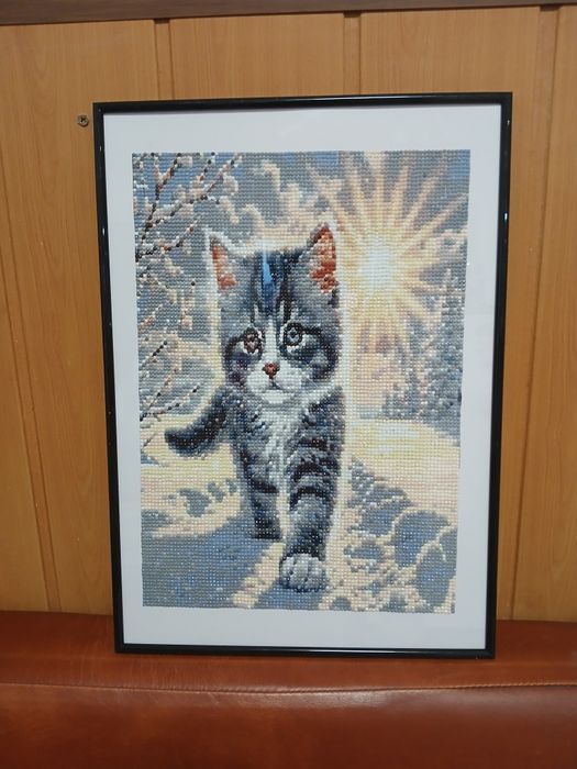 Tablou  înrămat cu diamante  ,30×40cm