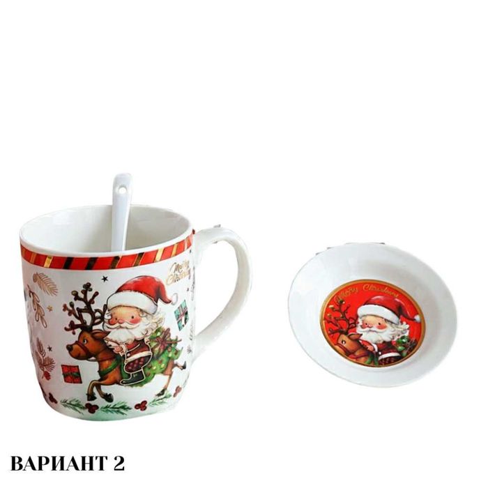 Премиум коледен подаръчен сет – керамична чаша с аксесоари.