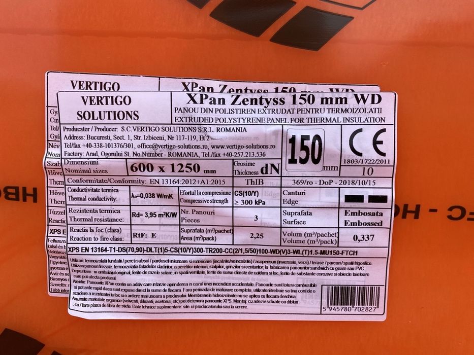 Polistiren extrudat/pret pe bax 0,3 mc