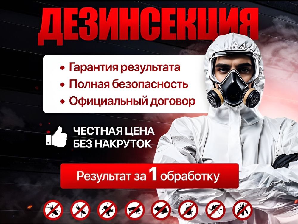 Дезинфекция уничтожение от тараканов клопов блох крыс мышей Обработка
