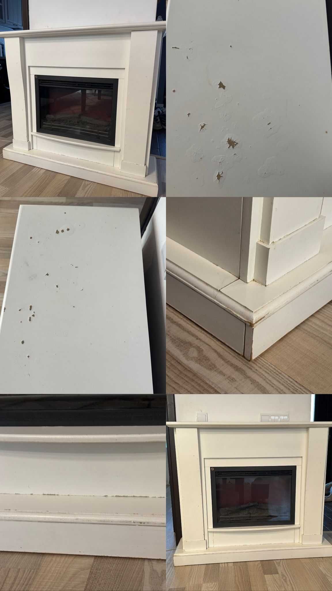 Semineu electric mdf alb