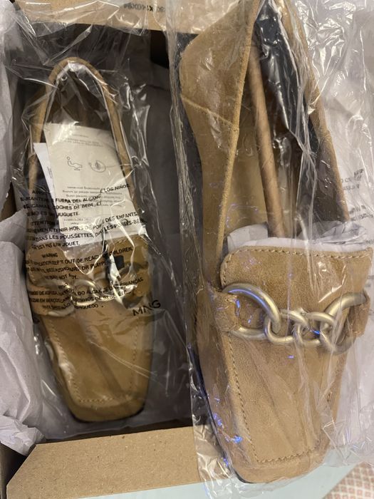 Mocasini Mango, piele naturala