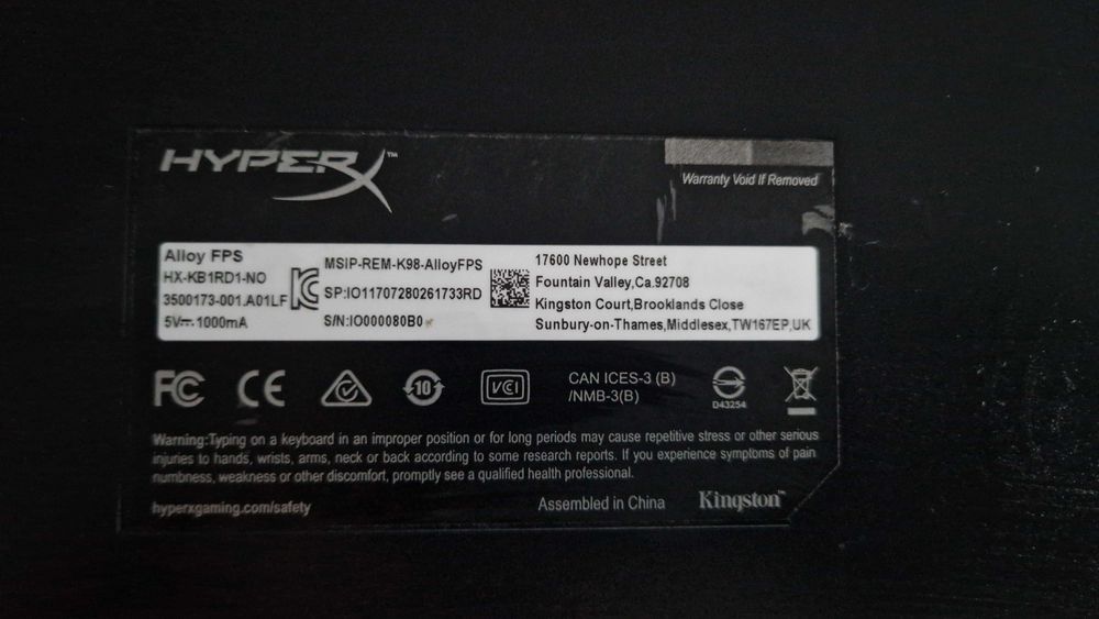 Vand Tastatura Gaming Mecanica HyperX Alloy FPS RED la 100lei