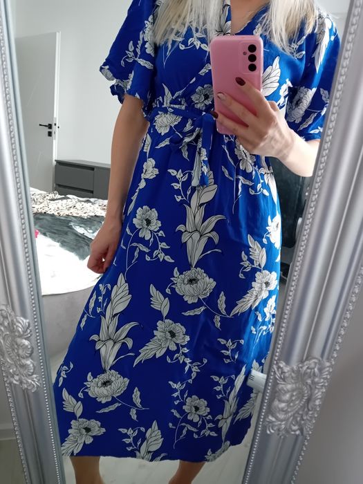 Синя лятна рокля размер М