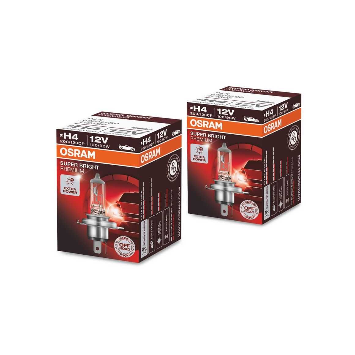 OSRAM H4 100/90W SUPER BRIGHT PREMIUM 12V халогенни крушки