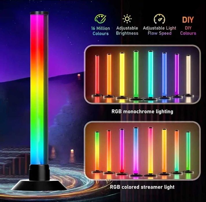 RGB+IC LED настолни лампи USB захранване, промяна на цветове