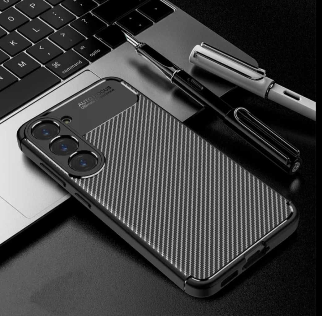 Samsung S24 Plus - Husa Model Carbon - Silicon Negru