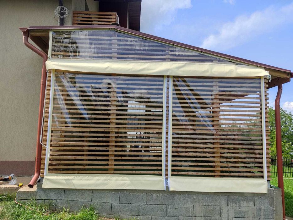 Închideri Terase, Foișoare cu folie CRISTAL (PVC) tratată anti UV