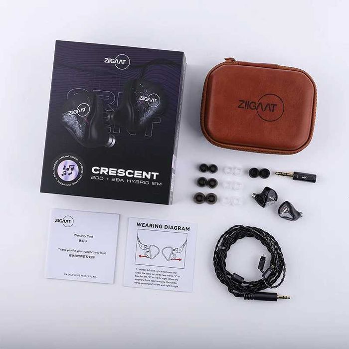 ZiiGaat Crescent Premium 2DD+2BA Hybrid IEM Casti HIFI Noi, Cutie