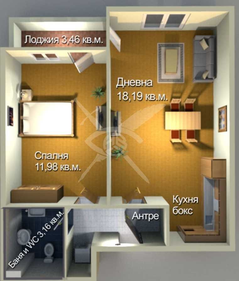 Двустаен апартамент в Меден Рудник 370-13056