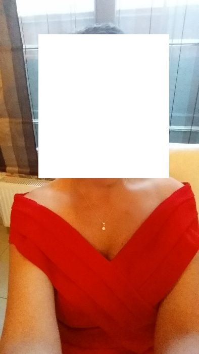 Rochie de seara rosie tip sirena, ocazie, marimea 38-40