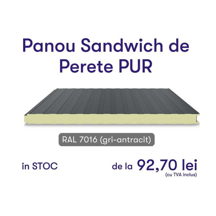 Depozit Panouri Sandwich - Transport GRATIS la minim 100 mp - Suceava