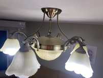 Lustra Pendul sticla metal cu 6 becuri