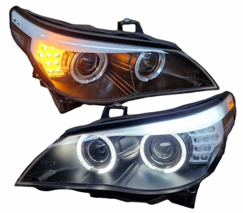 Фарове БМВ Е60 ЛЕД двойни лупи LED BMW E60 2005 -2007г D1S CCFL Тунинг