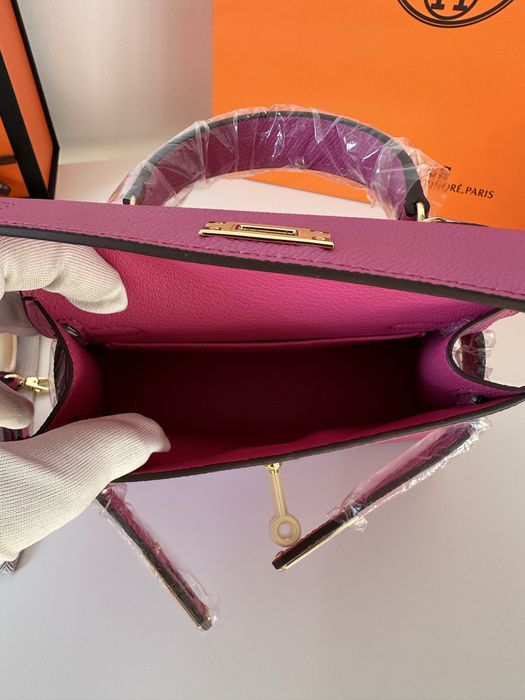 Geanta Hermes Kelly 19cm Fuchsia