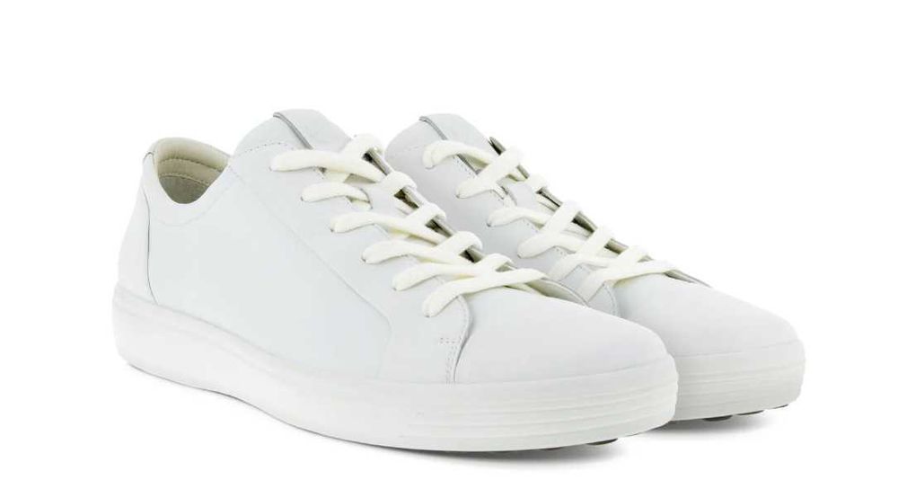 ECCO Men's Soft 7 City Tie Sneaker, White, 46 размер