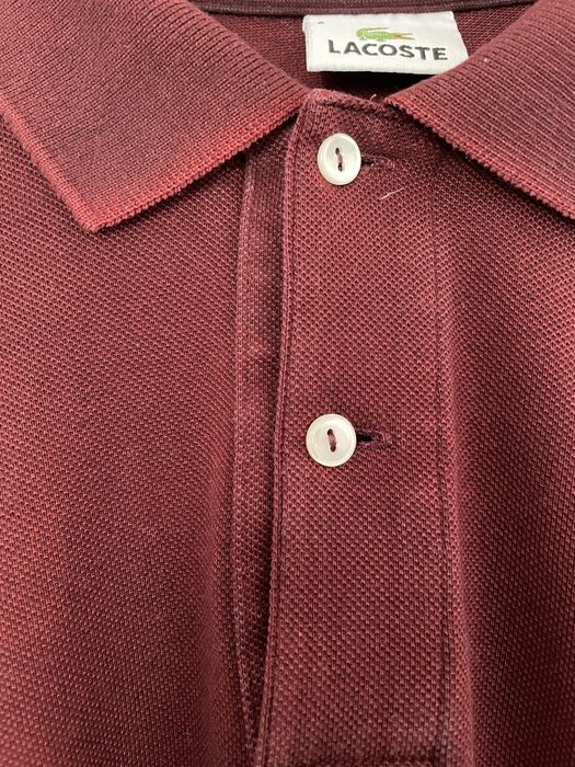Lacoste Classic Fit Burgundy Polo Neck Men's Long Sleeve T-shirt