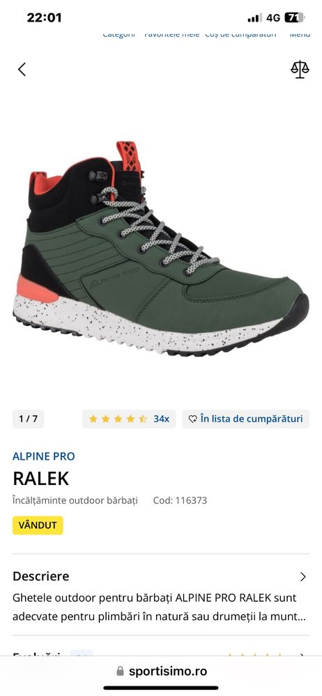 Ghete Alpine Pro RALEK nr. 45