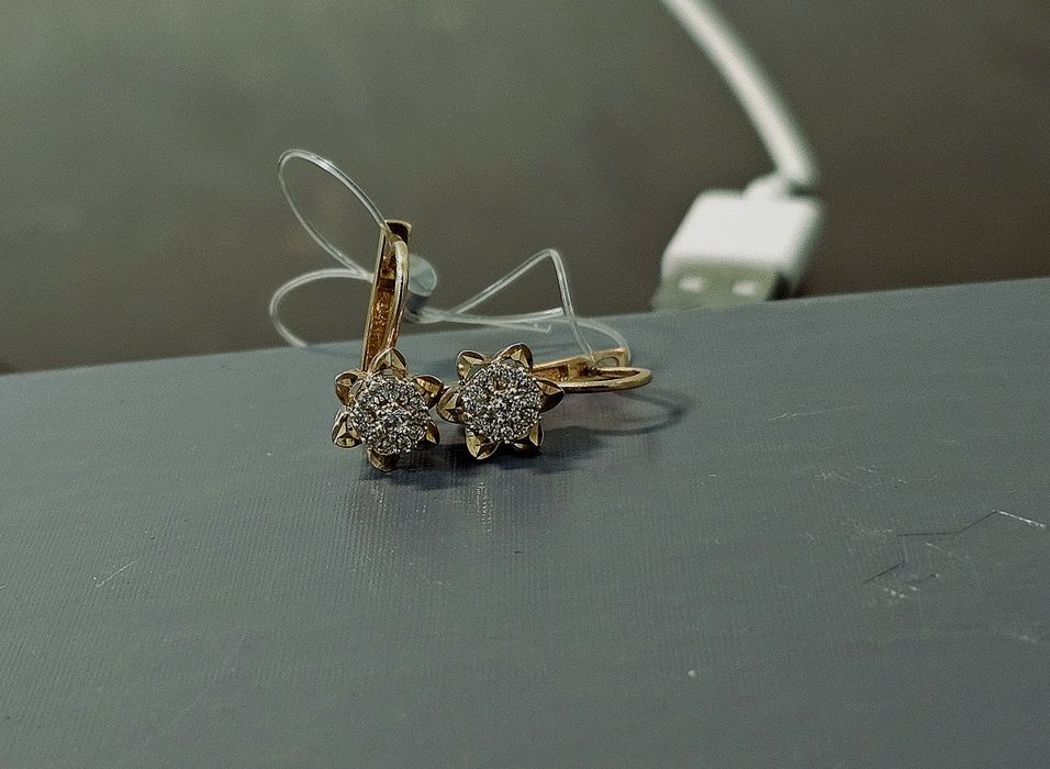 Серьги золотые Россия