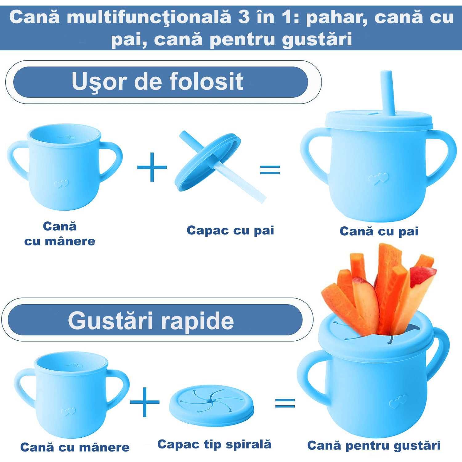 Set hranire pentru sugari, varsta recomandata 6 luni+, albastru