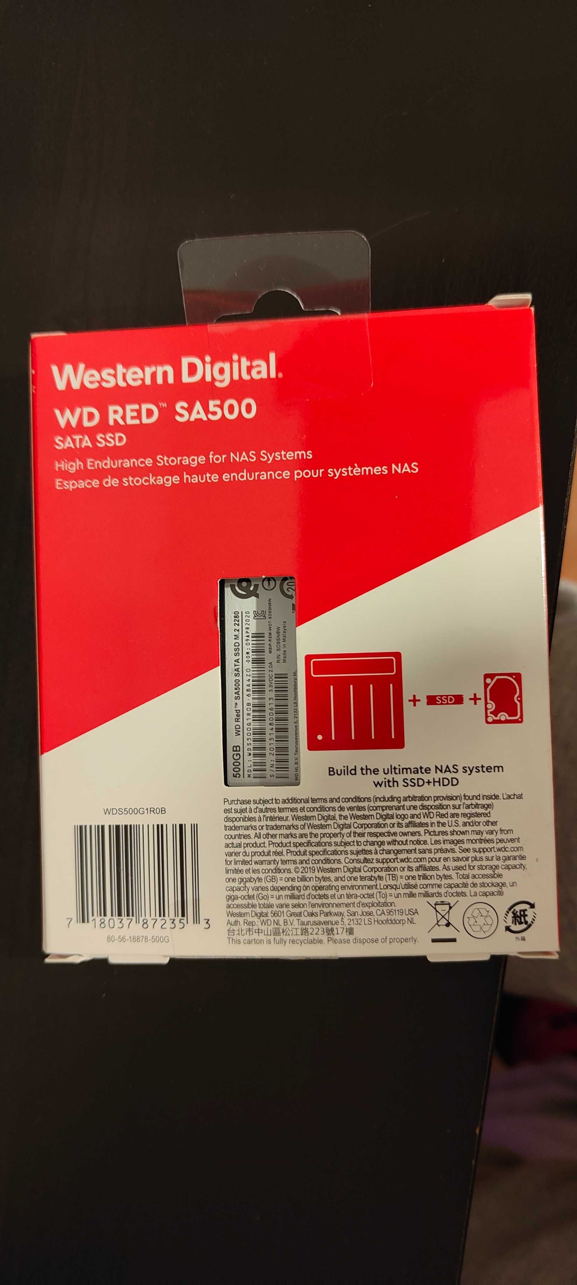 SSD SATA M.2 2280 Western Digital RED SA500 500GB nou