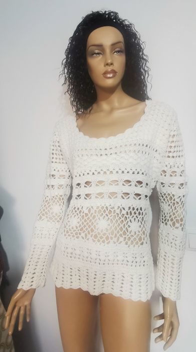 Bluza tricotata alba Linea Tesini