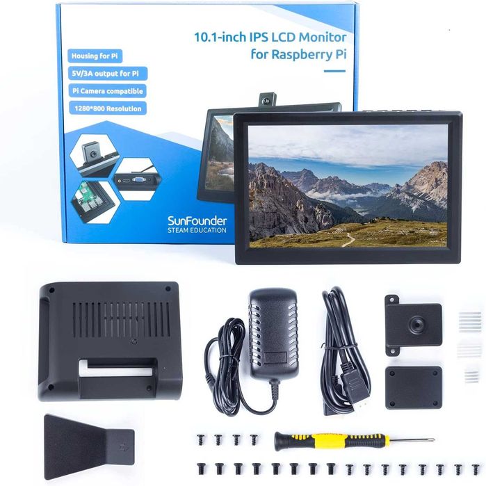 SunFounder 10.1" IPS екран за Raspberry Pi 1280x800, КАМЕРА, екстри...