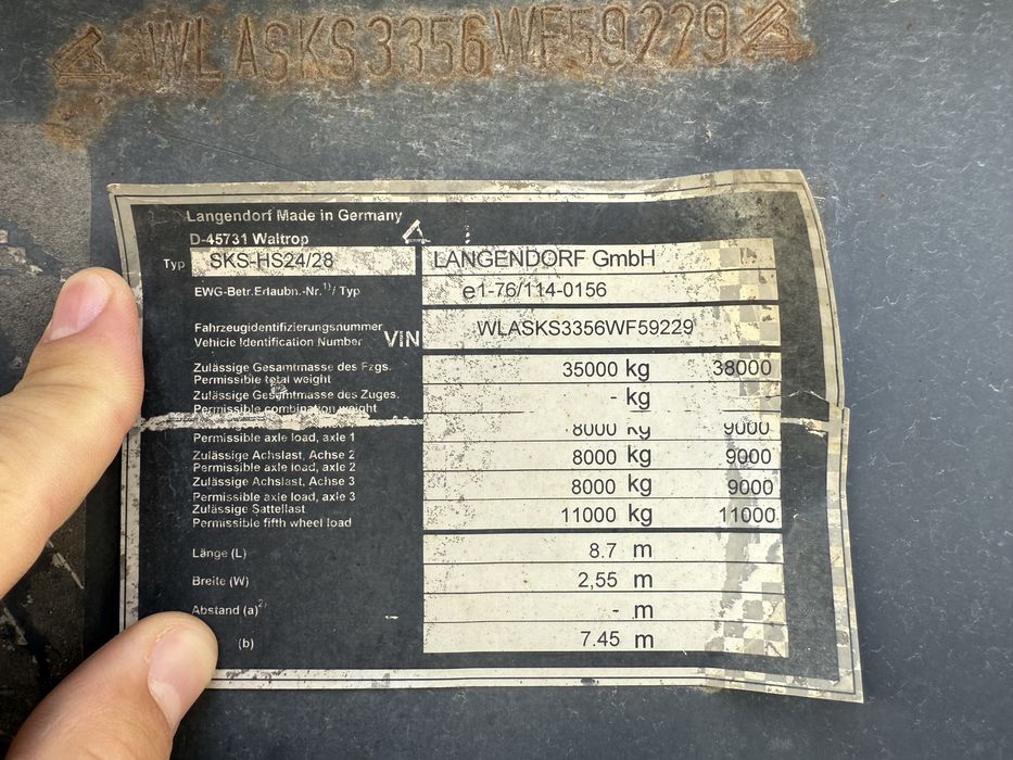 Semiremorca basculanta LANGENDORF, 26 mc, 2007, hardox