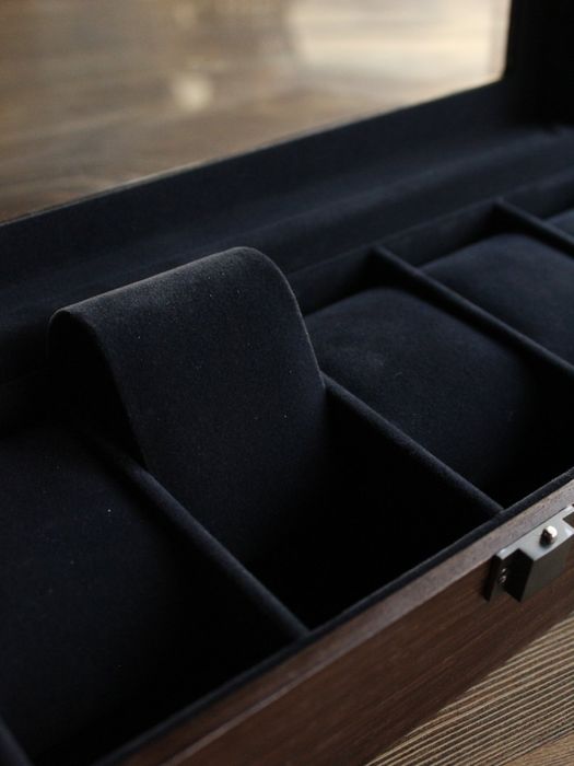 Элегантная шкатулка на 6 часов, с прозрачной крышкой дерево бархат