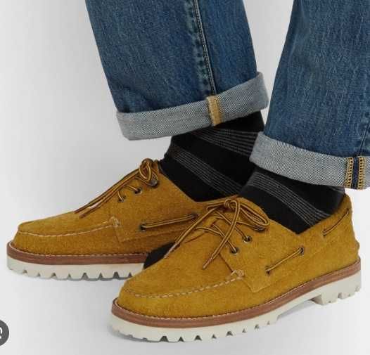 Pantofi derby 42 42.5 lace up boat ZARA NOI piele naturala nappa camel