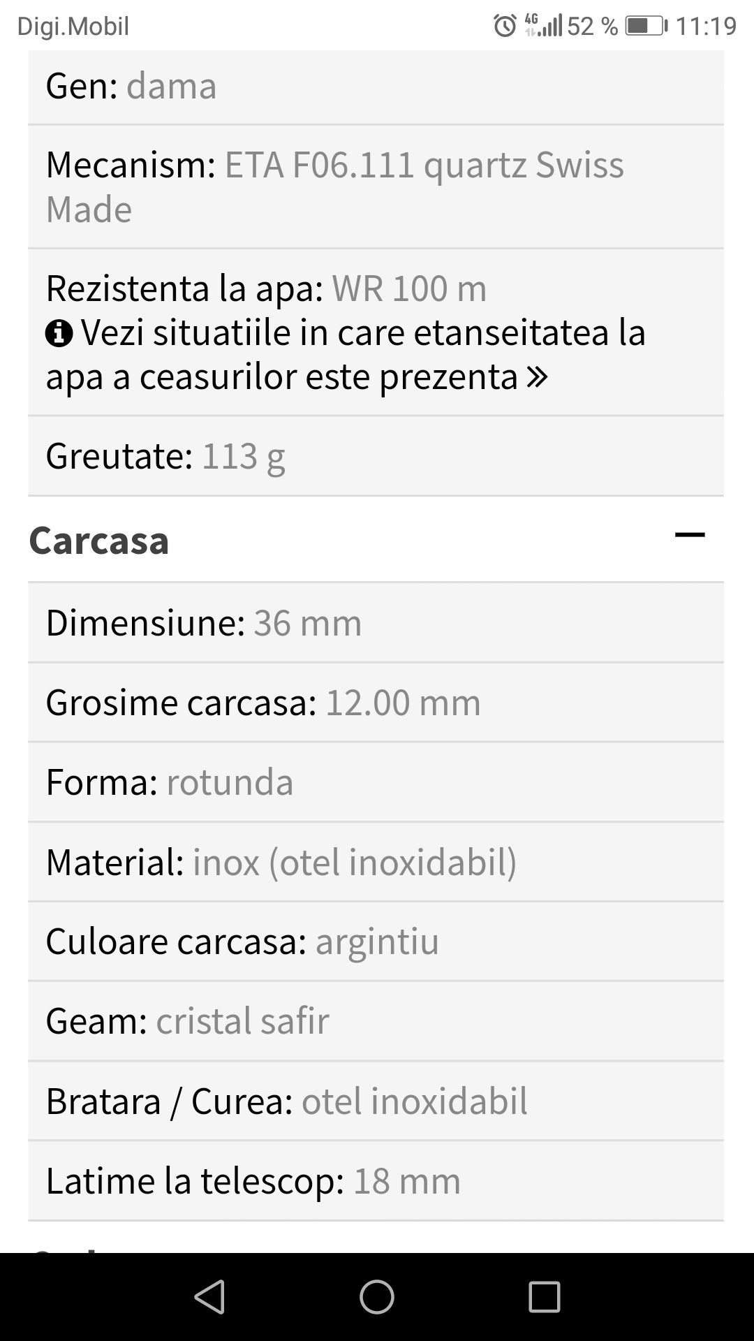 Ceas Claude Bernard - swiss made