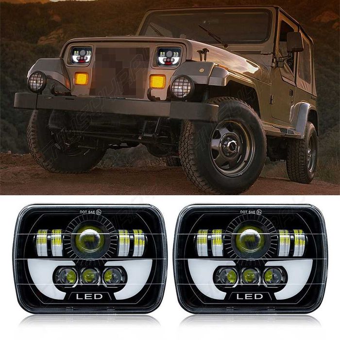 Универсални LED Фарове 200W за Jeep Cherokee XJ и Jeep Wrangler Y