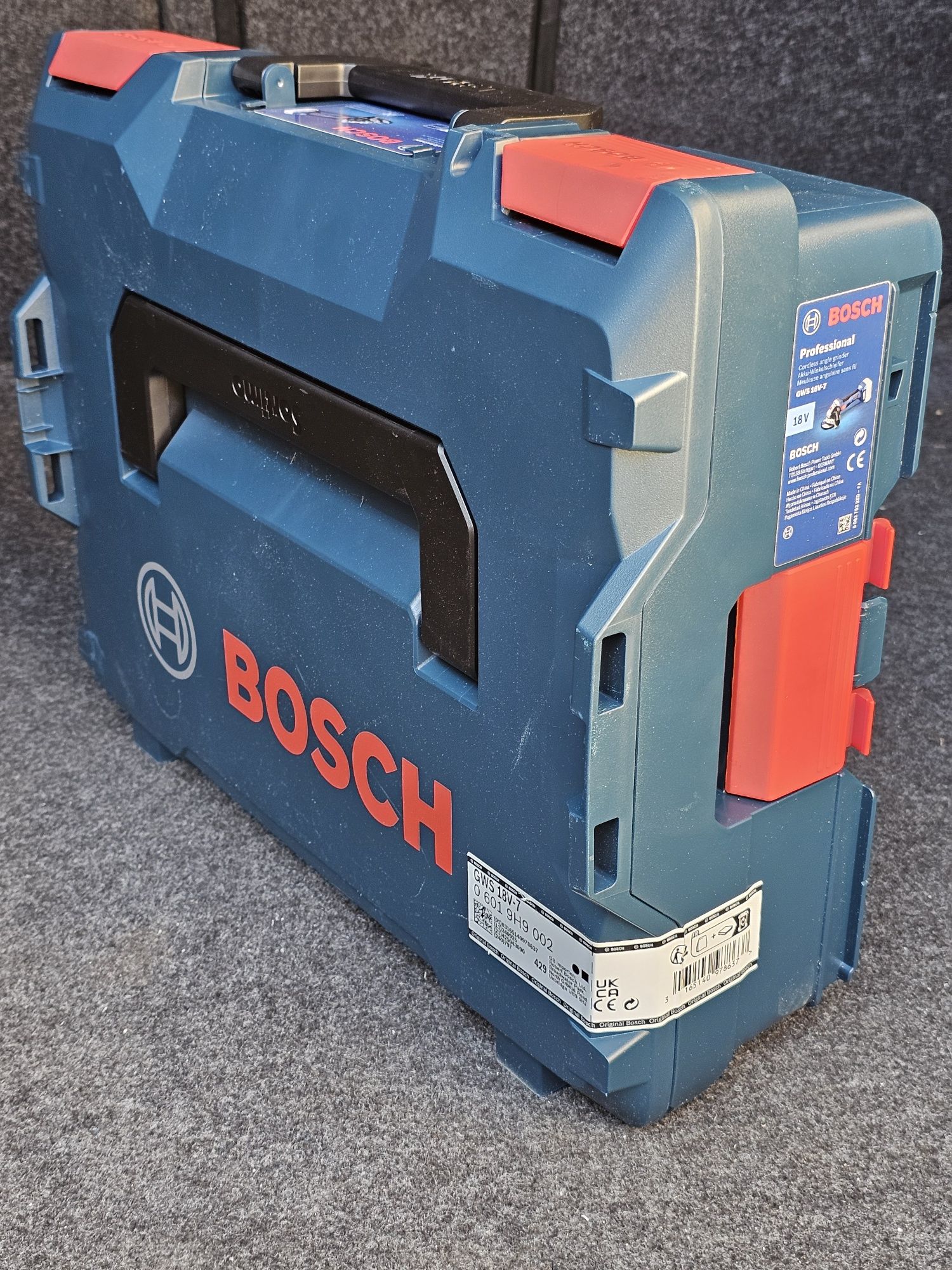 Polizor unghiular fără fir Bosch GWS 18V-7 125 mm L-BOXX, NOU