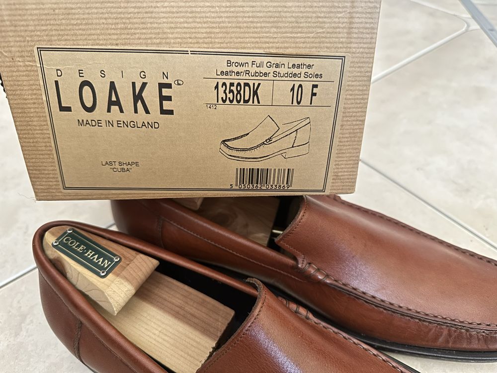 *НОВИ* Loake мъжки мокасини / loafers 44 естествена кожа, Made in UK