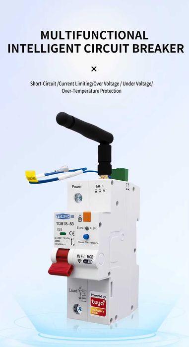 TOB1S-63 RS485 WIFI управление 1P+N AC 1-63A OVP UVP OCP Заключване