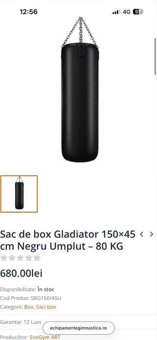 vand sac de box 80kg