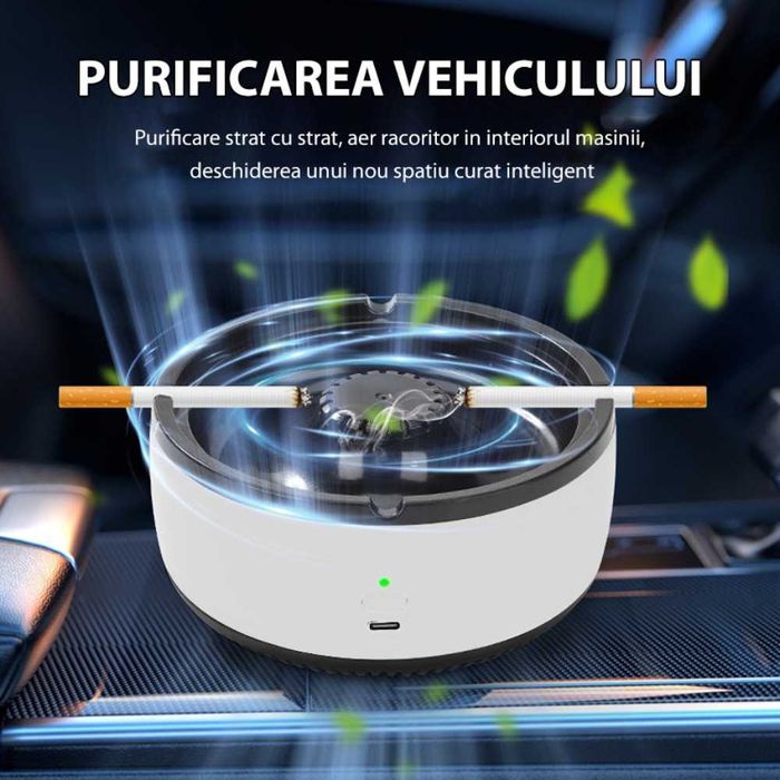 Scrumiera Inteligenta cu Purificare a Aerului, pentru un Aer Mai Curat