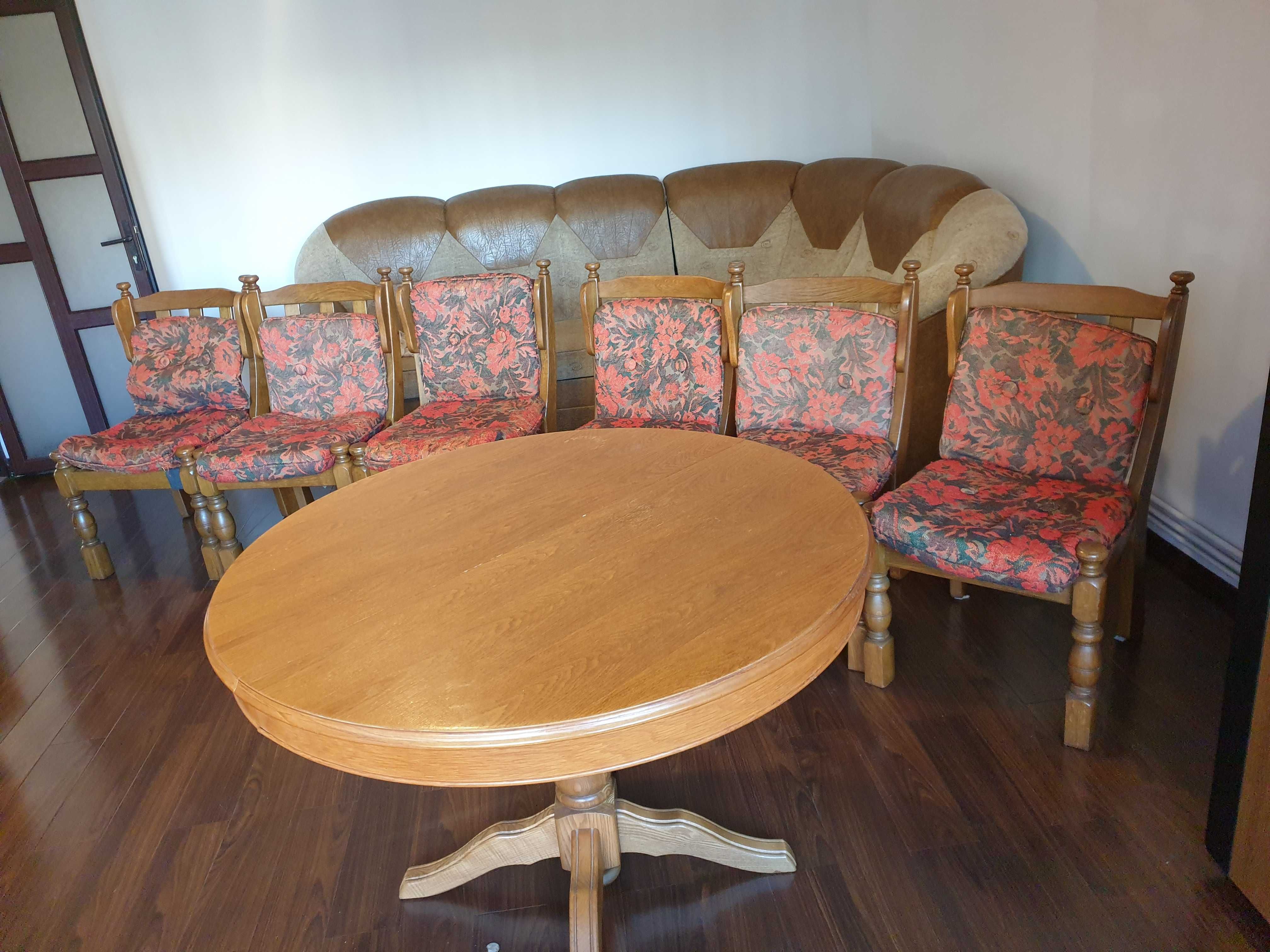 Masa si scaune lemn masiv sufragerie
